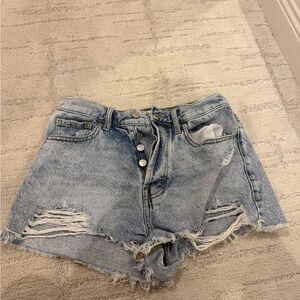 PacSun Light Blue Distressed Jean Shorts